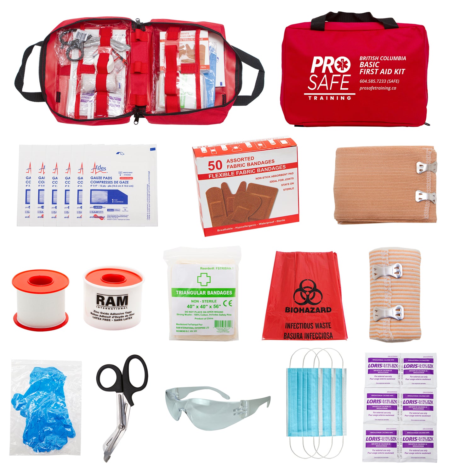 WorkSafeBC Basic (Level 1) First Aid Kit - Small Size