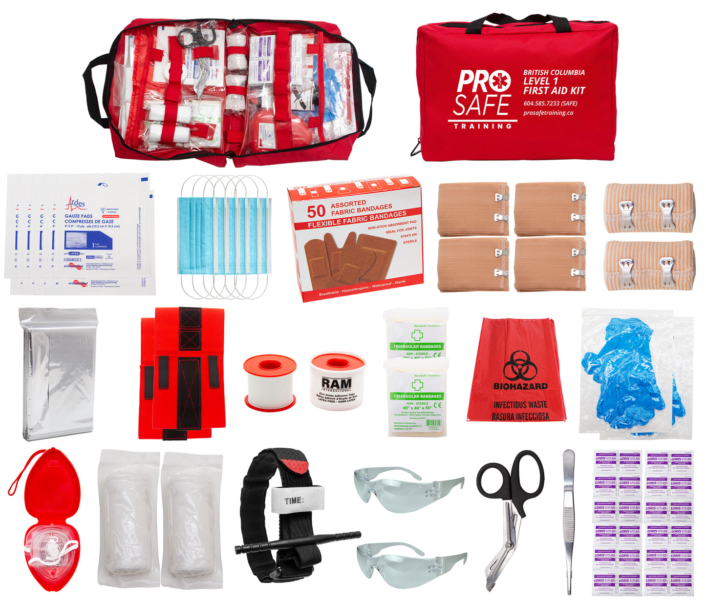 WorkSafeBC Basic (Level 1) First Aid Kit - Medium Size