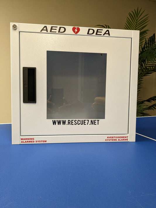 R7 Bilingual Square-Top Alarmed AED Cabinet
